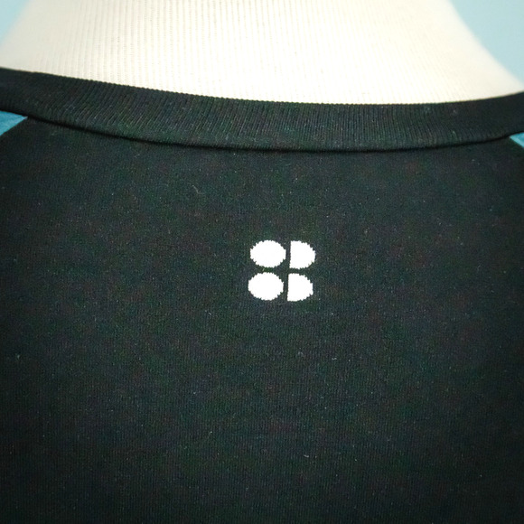 Sweaty Betty Size Medium M Black Print Athlete Seamless Crew Long Sleeve Top - Picture 3 of 6